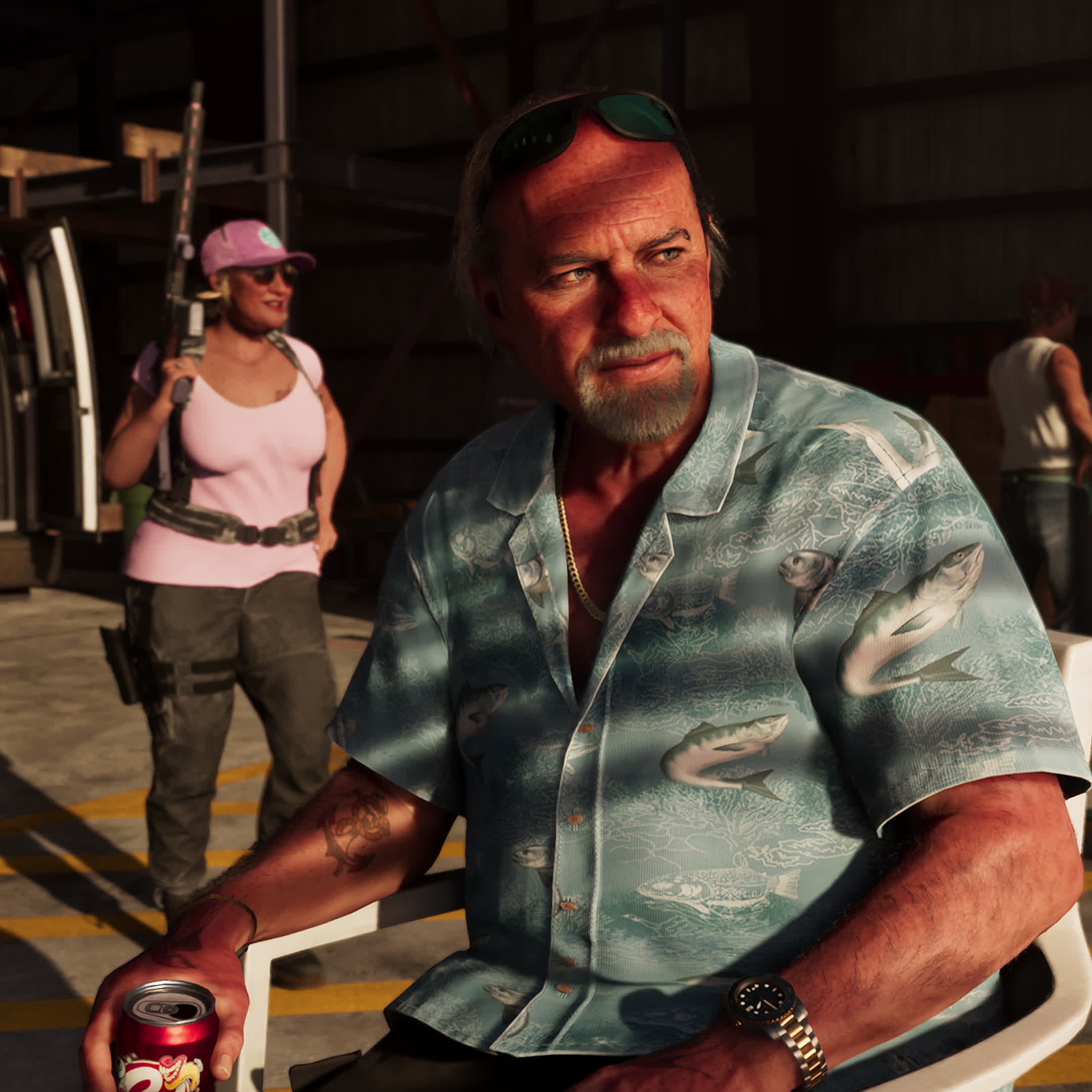Brian Heder in GTA 6, official Rockstar Games artwork